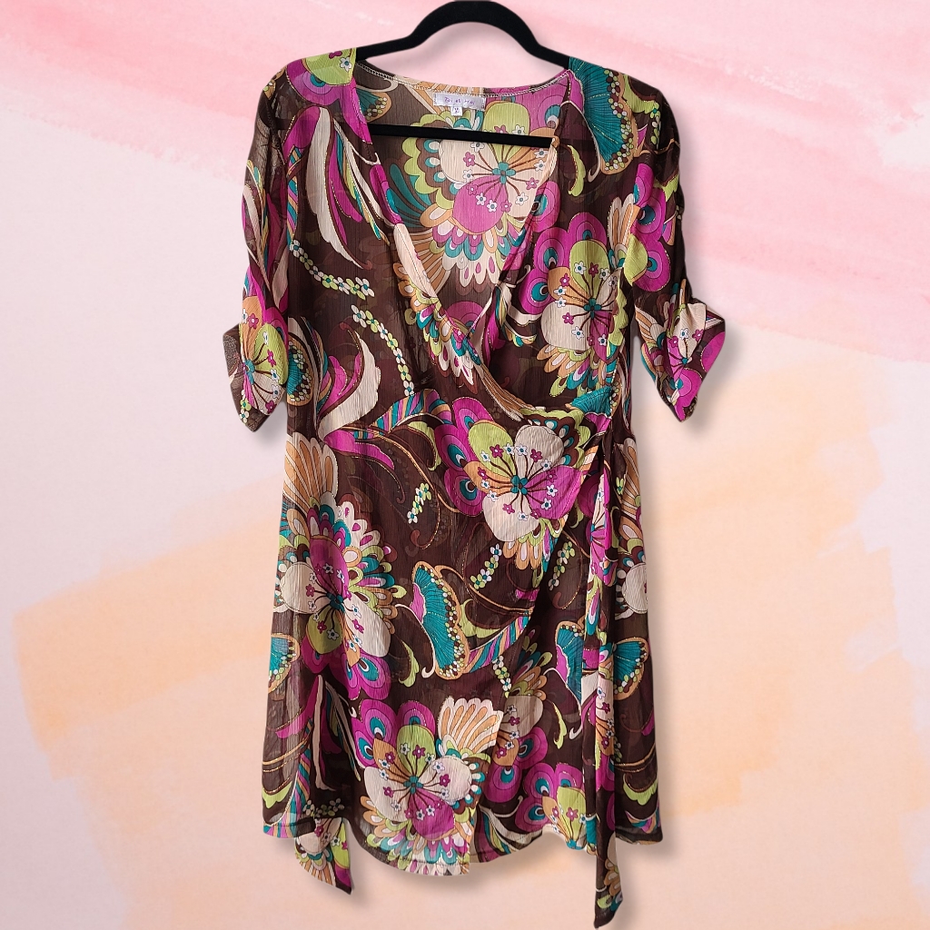 Hostpick Toi Et Moi Floral Sheer Dainty Wrap Dress